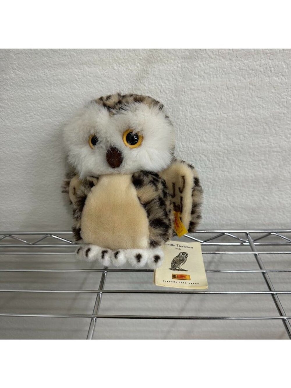 Steiff German Wittie Owl Spotted Stuffed Animal Plush Toy Small NEW